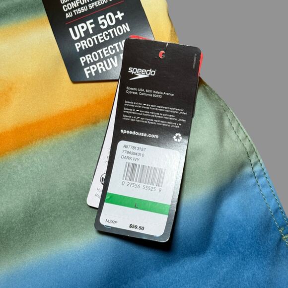 Speedo Coastal Ombre Men's Swim Trunk Size Large NWT Multicolor - Picture 4 of 9